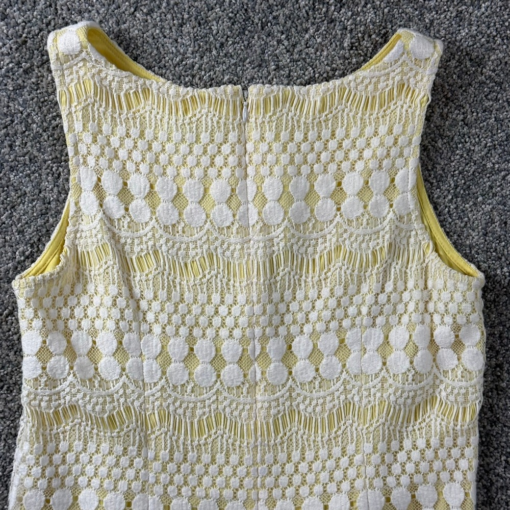 Jessica Howard Yellow White Lace Shift Dress Sleeveless Petite 10P - Picture 10 of 12